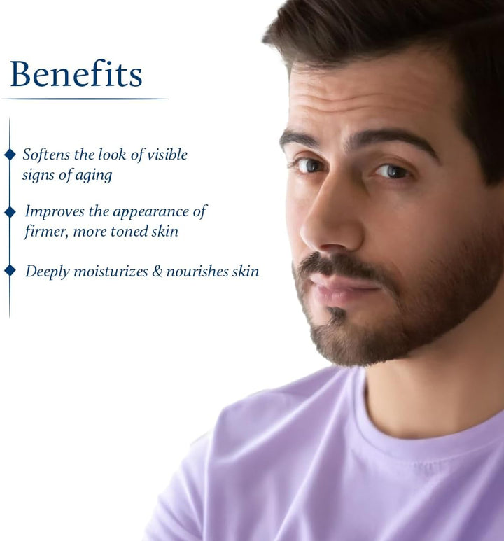 Men Face Cream, Natural Skin Brightening Cream, anti Aging Face Cream for Men with Sandalwood, Saffron and Almond Oil (14 Herbs, 50G)