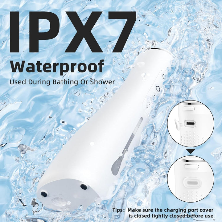 Water Flosser for Teeth Cordless Rechargeable with 4 Jet Tips 300ML Water Tank IPX7 Waterproof for Travel Home (Off-White)