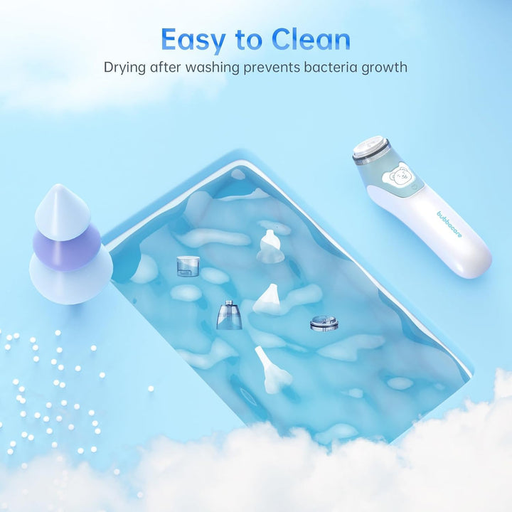 Nasal Aspirator, 2 in 1 Baby Nasal Aspirator & Ear Wax Remover, Electric Baby Nose Cleaner with 4 Silicone Nozzles for Newborns, Toddlers