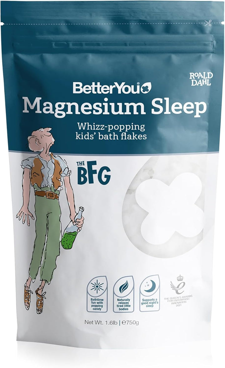 Magnesium Sleep Whizz-Popping Kids' Bath Flakes, Pure Zechstein Magnesium Chloride, Aids Relaxation before Bedtime, in Partnership with the Roald Dahl Story Company