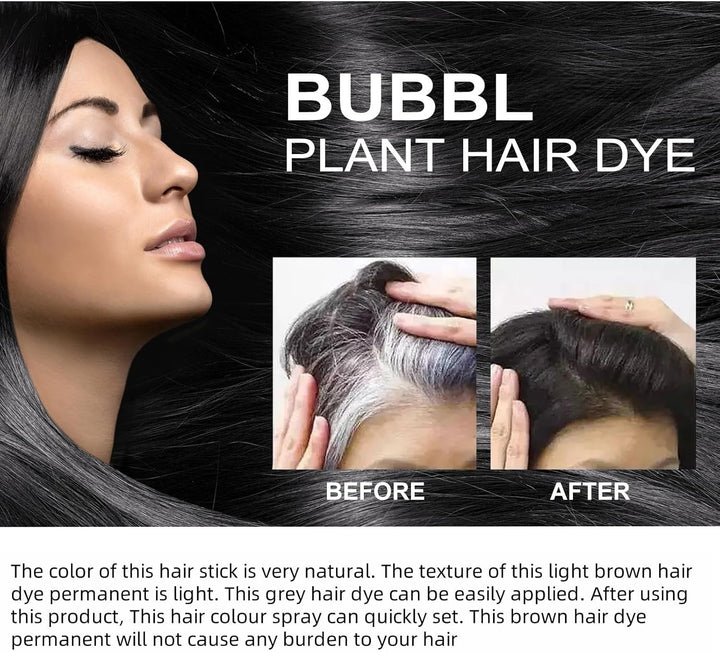 Temporary Root Touch Up,Hair Mascara for Grey Hair,Black Hair Mascara for Grey Hair Cover Up,Root Touch up Stick with Brush,Suitable for Both Men &Women,Quick Dry Gray Root Cover up Smudge(Black)