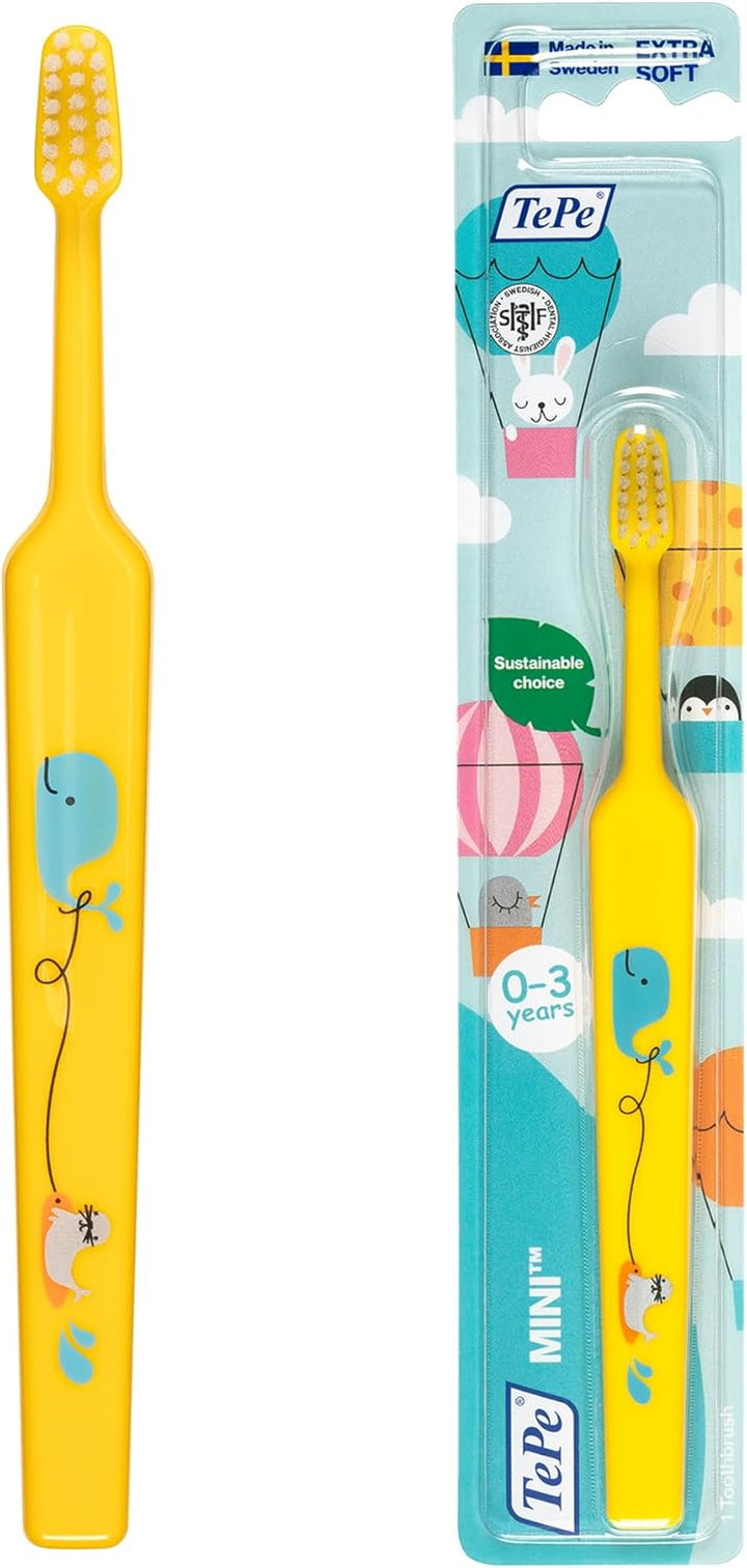 Mini Toothbrush, Extra Soft, 1Pc, Kids Toothbrush, Extra Soft Bristles for Gentle Cleaning, from First Tooth until 6 Yrs