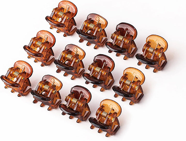 Hair Claw Clip 12 Piece Mini Plastic Claw Clips - Small Hair Accessories for Girls & Women