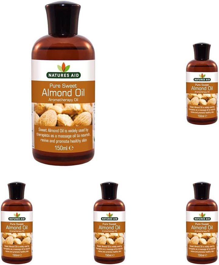 Sweet Almond Oil 150Ml – 100% Pure Massage Aromatherapy Oil for Dry Sensitive or Irritated Skin – Vegan, Non-Gmo, Gluten-Free – Hydrates, Soothes, Nourishes – Natural Skincare – Pack of 1