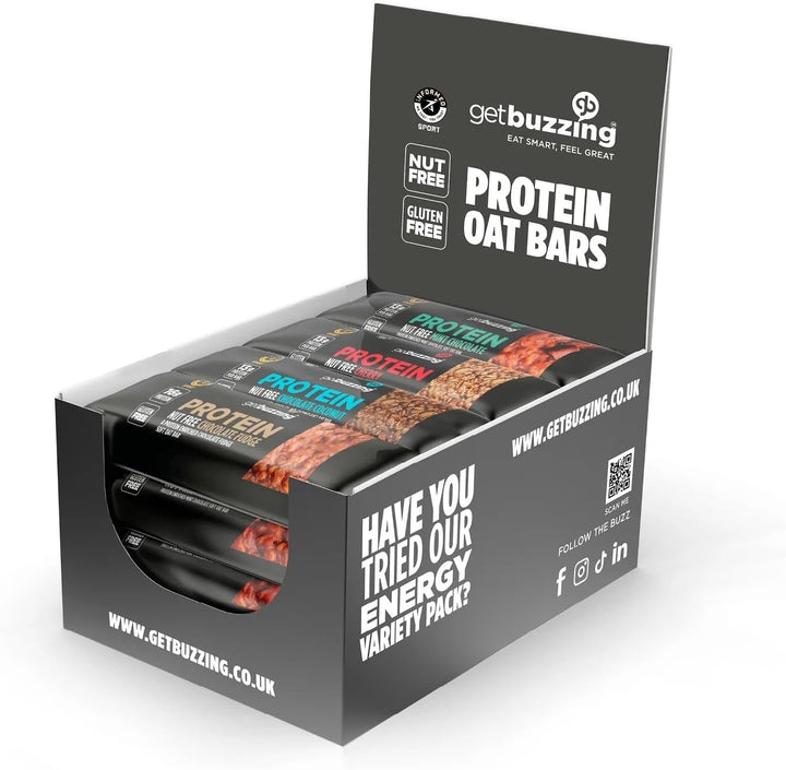 High Protein Nut Free Flapjack- Chocolate Fudge 55G - Healthy Snack Bars - Gym, Running, Cycling - Pure Protein Made in the UK - Pack of 12 Bars
