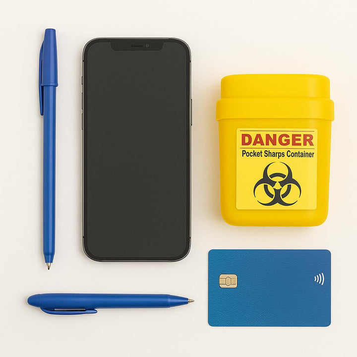 3 X Travel Size Sharps Bin, Disposal Boxes for Diabetic Pen Needles, Blood Lancets & Test Strips - Small Portable Sharps Container for Insulin Ideal for Travel and Daily Personal Use | Sharps Bin 0.2L