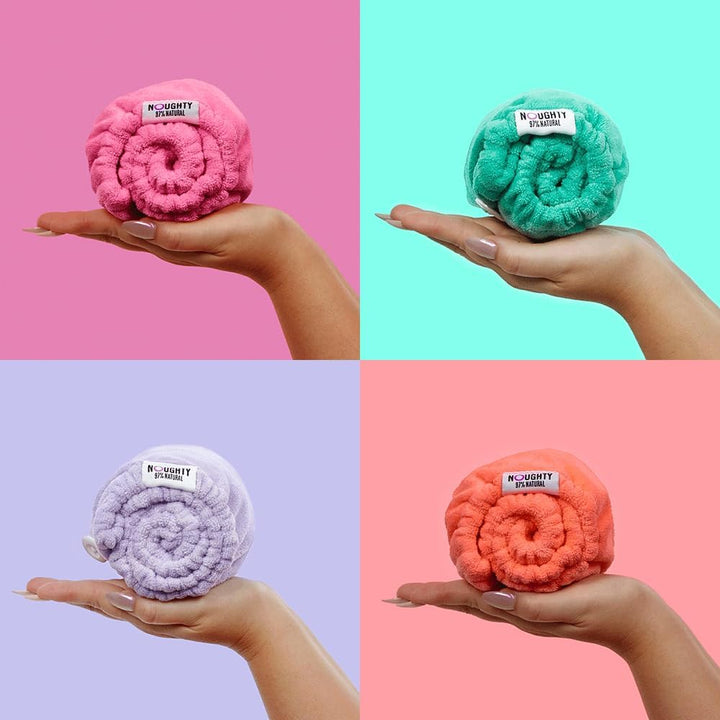 97% Natural Microfiber Hair Towel Quickly Absorbs Moisture Quick-Dry Wrap, Reduces Breakage Combats Frizz Green