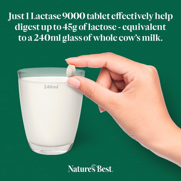 Super Strength Lactase Tablets 9000 FCC Enzyme Units - Max Strength Digestive Enzyme - UK Made - 60 Tablets (1 Month'S Supply)