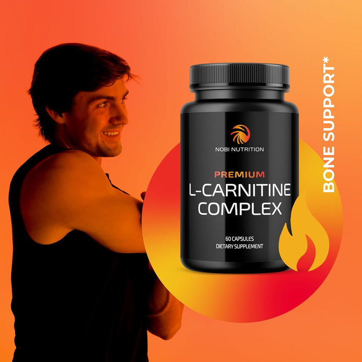 L Carnitine 1100Mg | Performance, Fitness, Energy & Metabolism Support Supplement for Men & Women | L-Carnitine L Tartrate Complex to Support Thermogenesis & Weight Management | Vitamin D | 60 Tablets