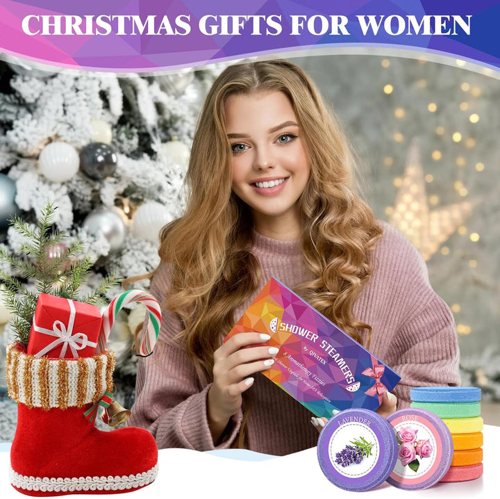 Gifts for Women: Shower Steamers Aromatherapy, Birthday Gifts for Women, Mum, Nanny, Girls, Teen SPA Stress Relief Bath Bombs Set Christmas Stocking Fillers Advent Calendar 2025 (8 Scents)