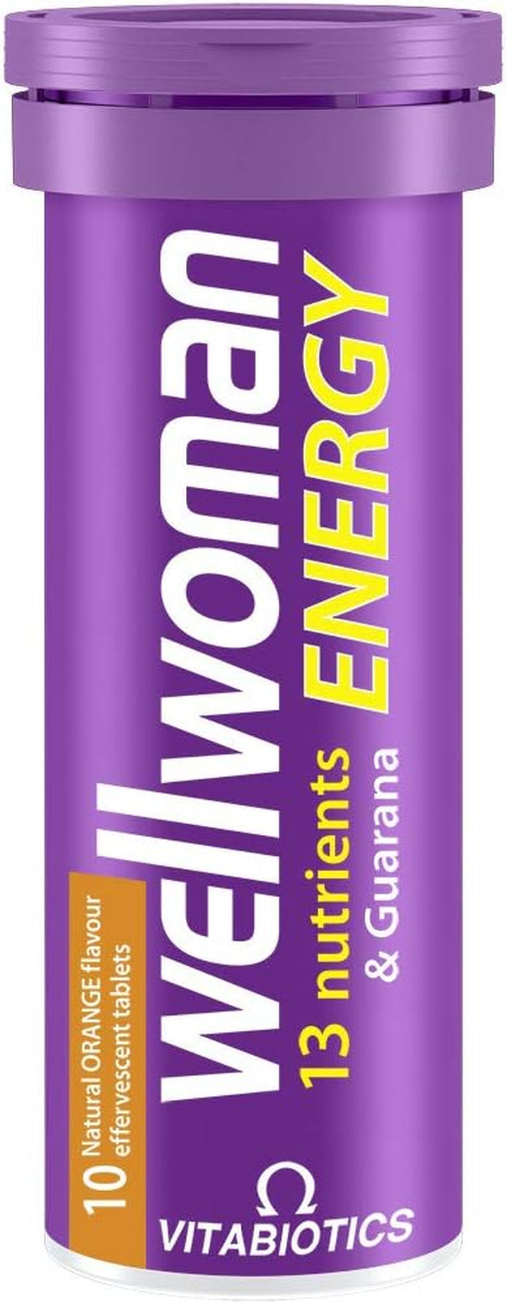 Energy Orange - 10 Dissolving Multivitamins Effervescent Tablets for Woman, Natural Orange Flavour,