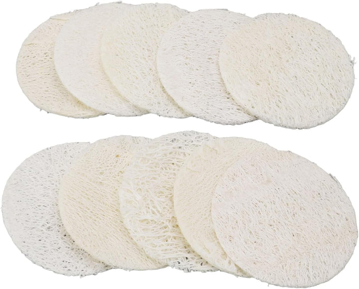 10Pcs Loofah Dish Scrubber Reusable Sponge Set 2.4X2.4In Clean Plates Pots with Sturdy Fibers, Strong Absorbency for a Cleaner Kitchen