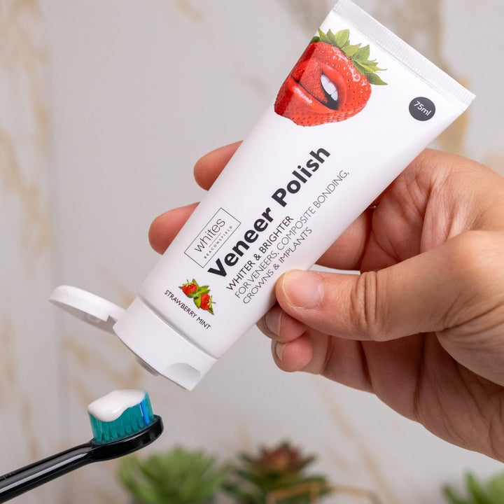 Veneer & Composite Whitening Polish – Professional Toothpaste for Veneers, Bonding, Crowns, Implants, Bridges & Natural Teeth – Effective Stain Remover – Vegan & Cruelty-Free