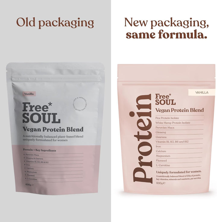 Vegan Protein Powder | Formulated for Women | 600G | 20G Protein with Added Nutrients | Gluten & Soy Free Plant-Based Nutrition Shake | Pea & Hemp Isolate Protein | Vanilla Flavour