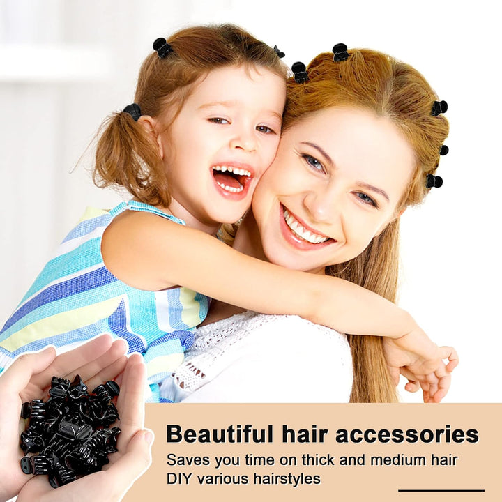 24 Pcs Mini Hair Clips, Claw Clips, Non Slip Plastic Hair Claws, Hair Accessories for Women and Girls (Black)