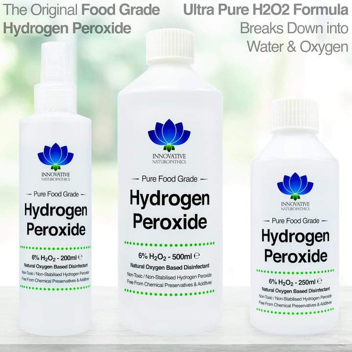 Food Grade Hydrogen Peroxide - Purest Grade 6% - 500Ml - Unstabilized and Additive Free - 20 Vols