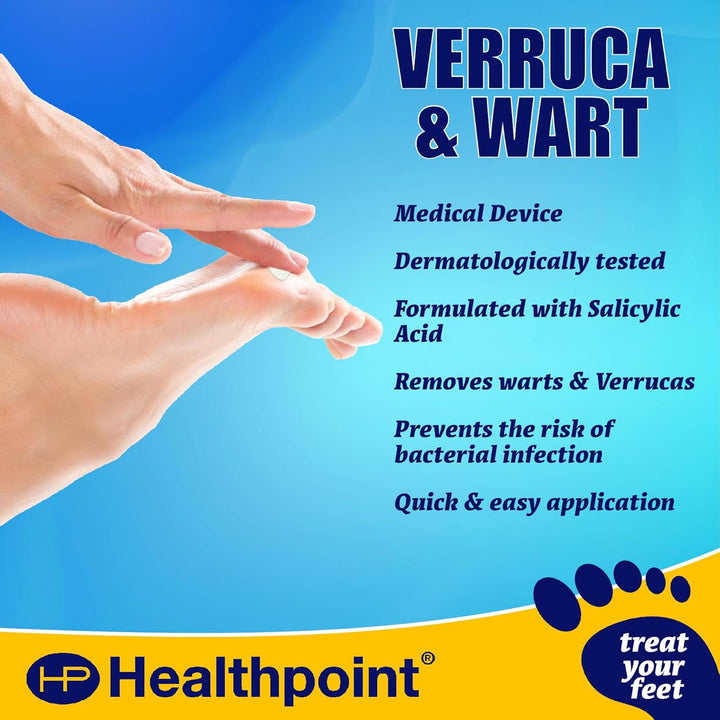 Verruca and Wart Removal Patches, 10 Patches in 2 Sizes, Dermatologically Tested, Prevents Risk of Bacterial Infection, for Hands and Feet, Prevents the Spread of Warts