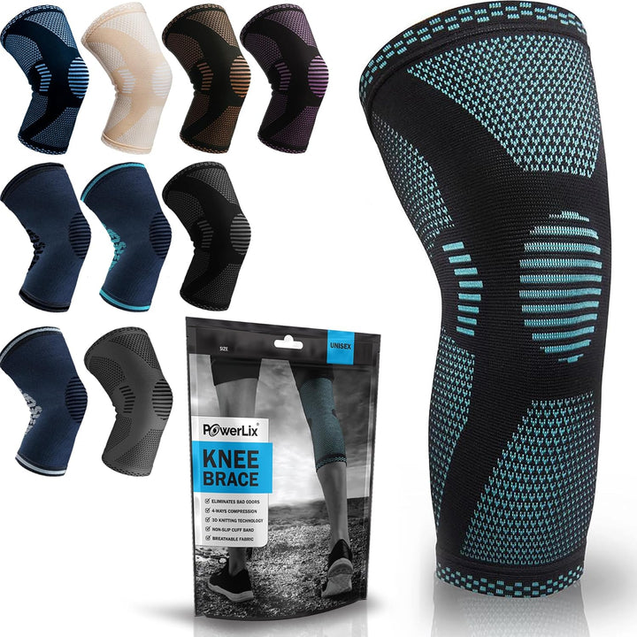 Knee Compression Sleeve - Best Knee Brace for Knee Pain for Men & Women Knee Support for Running, Basketball, Volleyball, Weightlifting, Gym, Workout, Sports