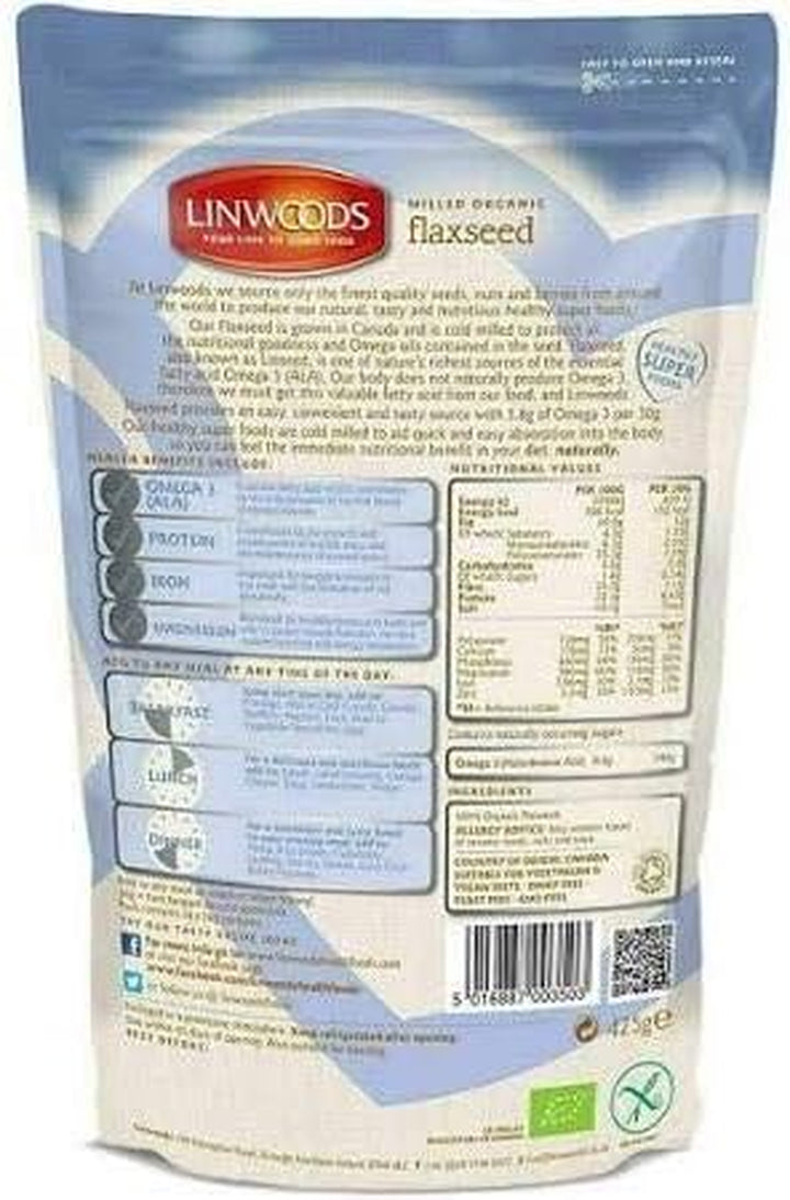 Organic Milled Flaxseed, 425 G - Pack of 2.