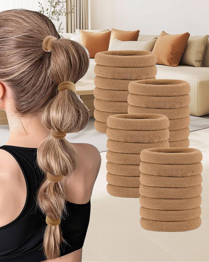 35PCS Hair Ties for Women, Smooth and Thick Black Hair Bands, Durable Elastic Hair Ties for Secure Ponytail Holding (Black)