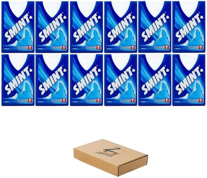 SMINT Sugar Free Mints XXL - Smint Mix Flavor Strawberry, Spearmint, Sweet Mint, Peppermint - 36 Mints Tin Pack of 4