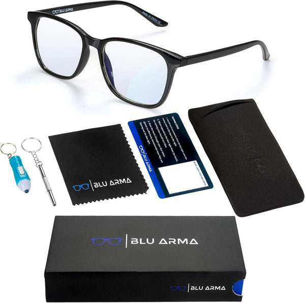 Blue Light Glasses for Men & Women with Glasses Case – Reading Glasses - Gaming Glasses to Prevent Migraine, Eye Strain, and Improve Sleep – UV 400 Protection - CE & FDA Certified