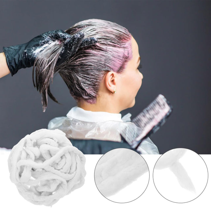 Hairdressing Tools Cotton Wool Coils for Hair Perm, Hairdressing Cotton Wool Roll for Salon Use Strong Absorbency Disposable Cold Perm Wrap with Tie 7Ft Length 175-180G