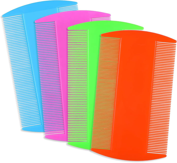 4 Pcs Lice Combs Double Sided Fine Tooth Comb Lice Comb for Dandruff Removal Thick Hair Tooth Head Nit Hair Combs for Adults Kids and Pet'S Remove Head Lice Nits Fleas(4 Colors) (Light Color)