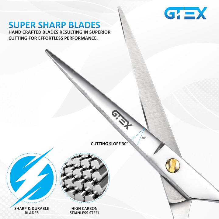 Hairdressing Scissors - 6.5" Hair Scissors Professional - Super Sharp Hair Cutting Scissor for Women Men Adults Barber Hair Dressing Barber Scissor