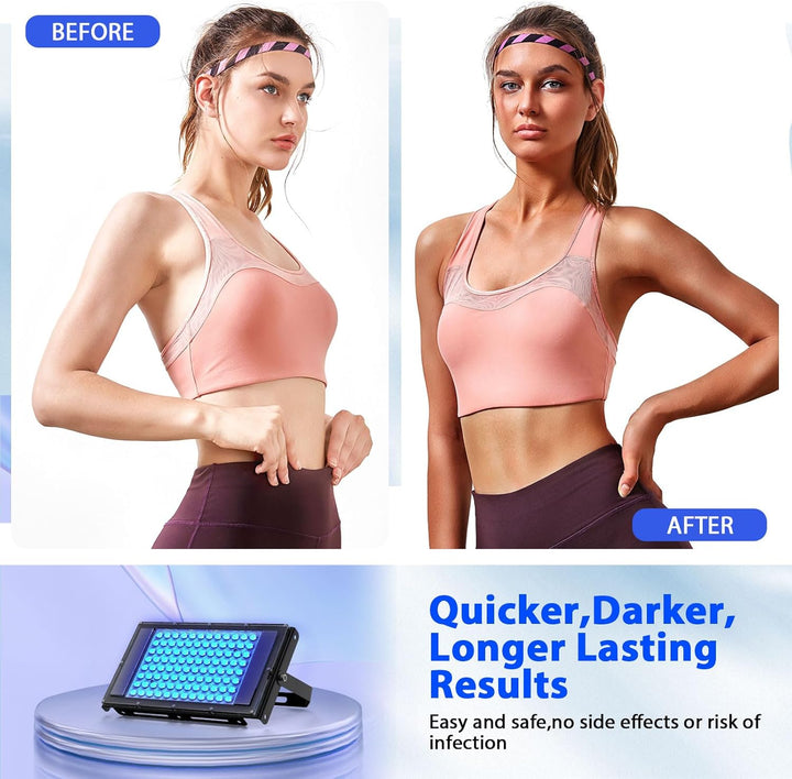 50W Tanning Lamp for Home, Dual Mode, 5 Brightness Levels, Full Body & Face Solarium Light with Adjustable Tripod, for All Skin Tones