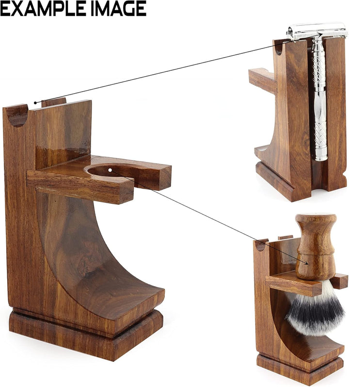 Razor Stand Sustainable Shaving Stand 2 in 1 Brush Razor Stand Holder Wooden Shaving Stand Eco-Friendly Stand Shaving Brush Stand Razor Holder - Zero Waste, 1 Count (Pack of 1)