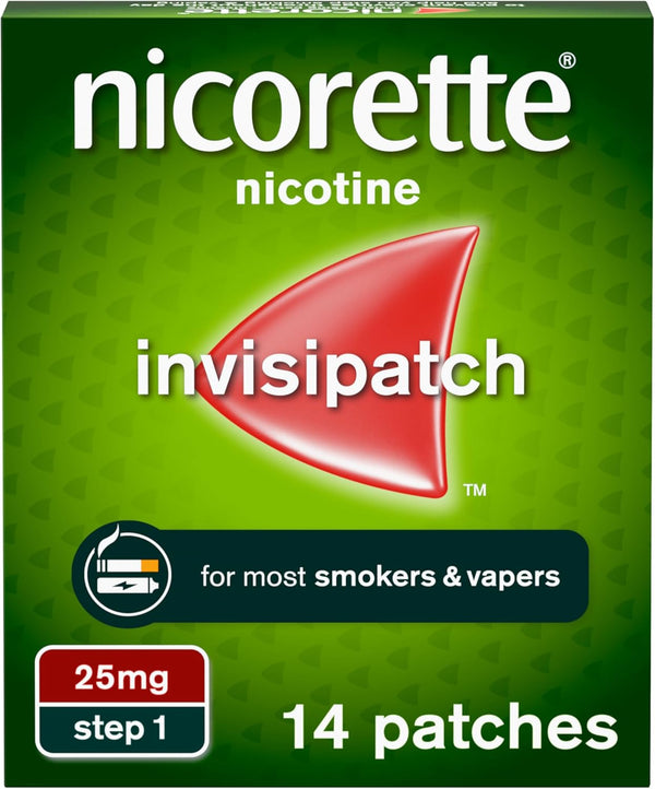 Invisipatch, Nicotine Patches Step 1, 25Mg, 14 Count, Effective and Discreet Stop Smoking and Stop Vaping Aid, Nicotine Patches to Beat Cravings & Withdrawal Symptoms(Quit Smoking or Vaping)
