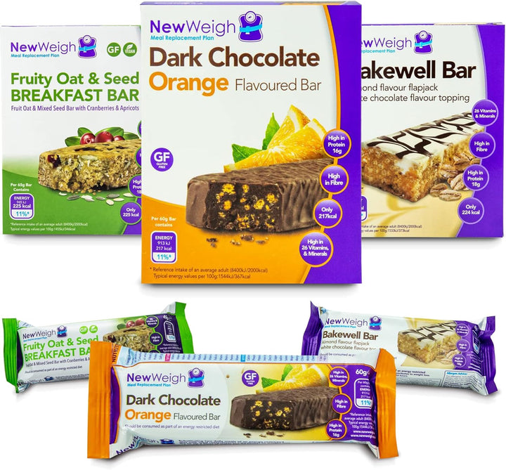 Fruity Oat & Seed Meal Replacement Protein Bars - High in Fibre Energy Breakfast Bar - Gluten-Free Nutritional Diet for Vegans, Vegetarians, Coeliacs (7 X 65G)