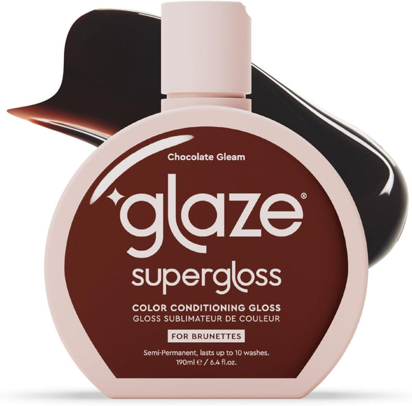 Supergloss Color Conditioning Gloss – Hydrating Semi-Permanent Color Hair Gloss & Shine Boost – Color Depositing Mask - Vegan, Cruelty-Free – 190Ml - Chocolate Gleam - Warm Medium Dark Brown