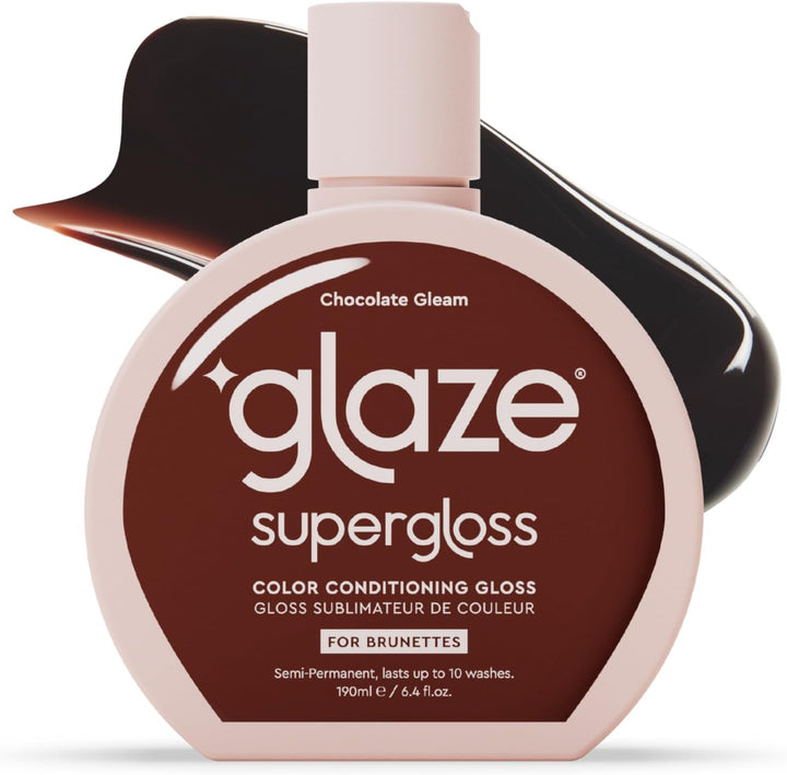 Supergloss Color Conditioning Gloss – Hydrating Semi-Permanent Color Hair Gloss & Shine Boost – Color Depositing Mask - Vegan, Cruelty-Free – 190Ml - Chocolate Gleam - Warm Medium Dark Brown