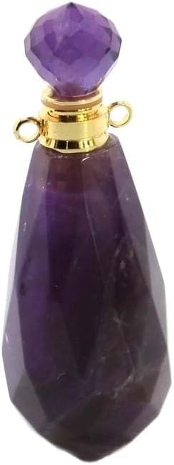 Crystal Stone Perfume Bottle - Water Drop Faceted Pendant Essential Oil Jewelry Bottle