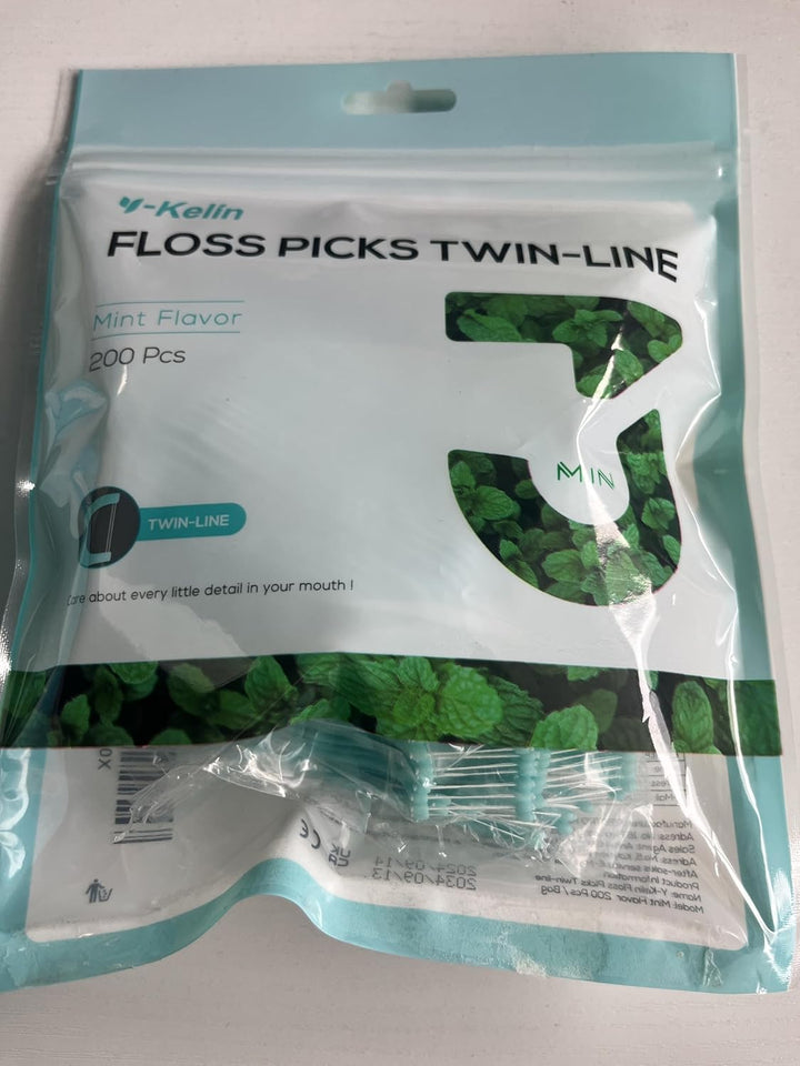Twin-Line Dental Floss-200 Pcs Dental Floss Toothpick, Teeth Stick,Tooth Picks,Floss Picks,Teeth Cleaning