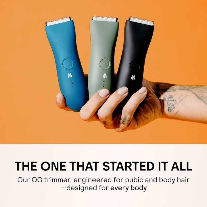 the Trimmer Original, Body Hair Trimmer for Men, Electric Shaver for Pubic Hair, Chest, Legs & Bikini, Waterproof & Rechargeable, Onyx