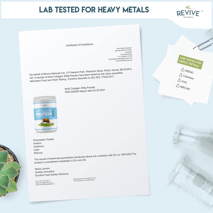 Multi Collagen Protein Powder 400G - Types I, II, III, V & X - Hydrolyzed Grass Fed Bovine, Wild Caught Fish, & Free-Range Chicken & Eggshell Collagen (1 Month Supply) by