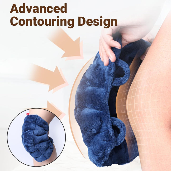 Microwave Heat Pad for Knee Pain, Microwavable Heated Knee Wrap for Muscle Relief, Microwave Wheat Bags with Moist Heat Therapy for Injuries, Knee Warmer for Joint Discomfort & Stiff, 1 Pack