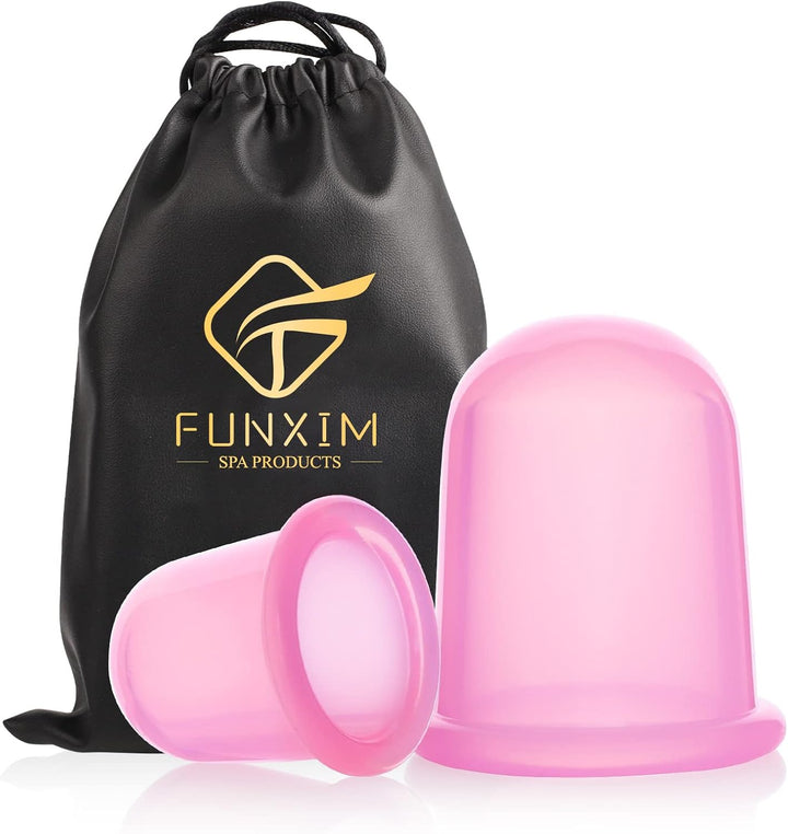 Silicone Cupping Therapy Set, anti Cellulite Cup, Vacuum Massage Cup Kit Body Cup Set Health Beauty Care, 2 Pcs (Large & Medium) with Gift Bag