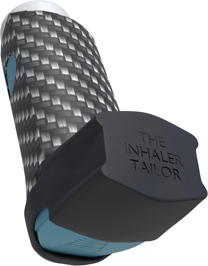 Classic Collection of Inhaler Cases – for Ventolin and Shorter Style Inhalers– Vegan Leather Case for Kids and Adults – Handmade in England (Carbon Fibre, Ventolin Style)