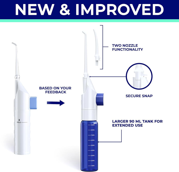 Manual Water Flosser | Tonsil Stone Irrigator | Soft Floss Remover | Mini Tonsil Cleaner | Travel, Teeth Cleaning Space | Orali