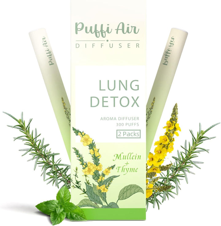 Herbal Diffuser Pen with Natural Mullein, Leaf Aromatherapy Inhaler, Nicotine Free Lung Cleanser, Herbal Mullein Diffuser, 300 Uses per Stick (600Uses）