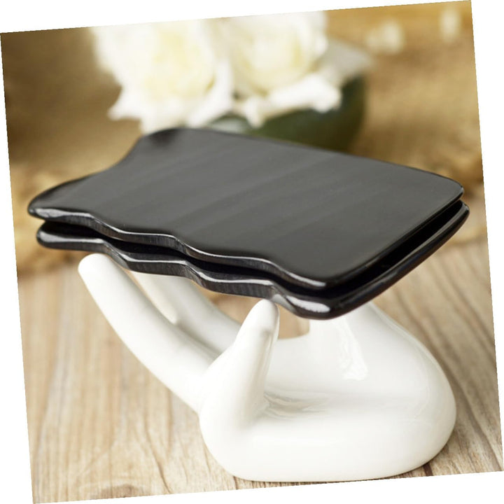 Natural Horn Scraping Board Gua Sha Tool Smooth Skin-Friendly Massager for Face Neck Back Therapy Massage with Comfortable Grip