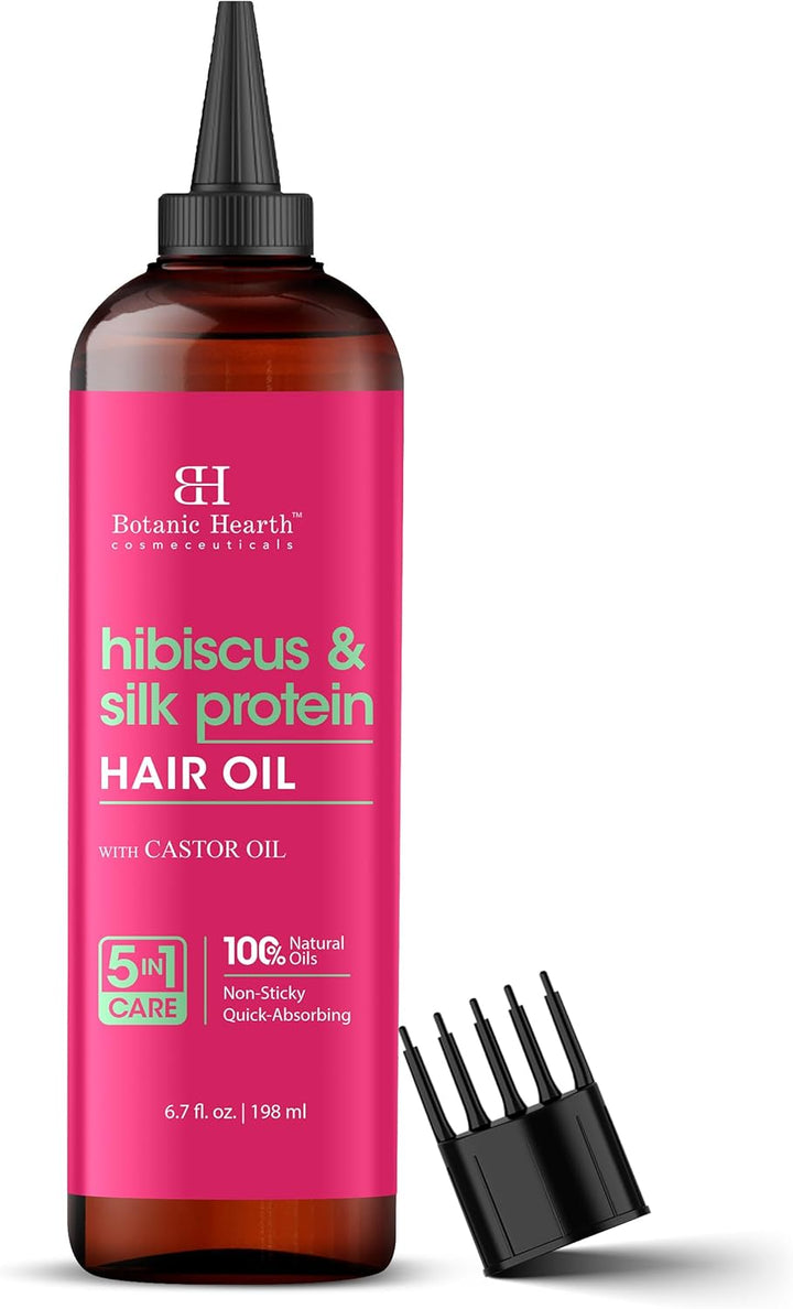 100% Pure Rosemary Oil for Hair Growth Infused with Biotin | Hair Strenghtening Treatment | Nourishing & Volumizing | with Jojoba Oil & Castor Oil | Non GMO Verified | 6.7 Fl Oz