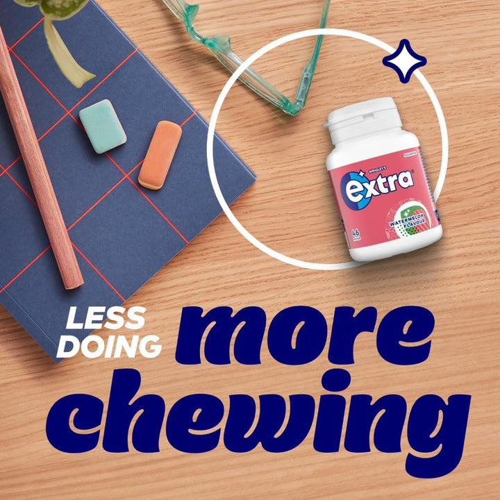 Extra Watermelon Flavour Sugarfree Chewing Gum Bottle, 46 Pieces