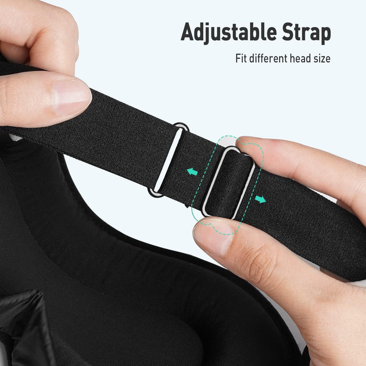 Upgraded Sleep Mask, Perfect Sleeping Mask for Side Sleepers, 3D Ultra Soft Comfortable Eye Masks for Sleeping Women Men Kids with Adjustable Strap, Blindfold for Travel/Sleep/Nap, Black