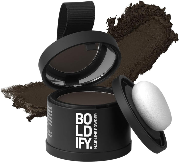 Hairline Powder - Root Touch up Hair Color for Gray Coverage - Bald Spot Concealing Hair Powder for Women and Men - 24-Hour Stain-Proof - Dark Brown
