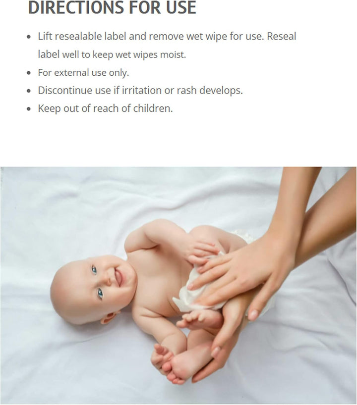 Baby Wipes Made of Plant Fibres with Organic Aloe (1 X 64 Pieces)